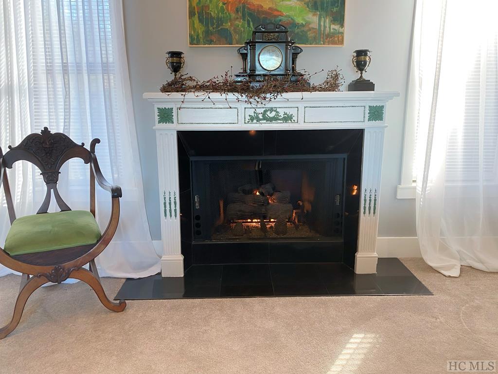 Master bedroom fireplace, gas logs